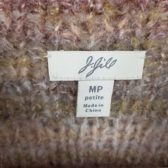 J. Jill Wool Alpaca/Wool Blend Button Cardigan Sweater M Petite Cottagecore Boho - Picture 4 of 12